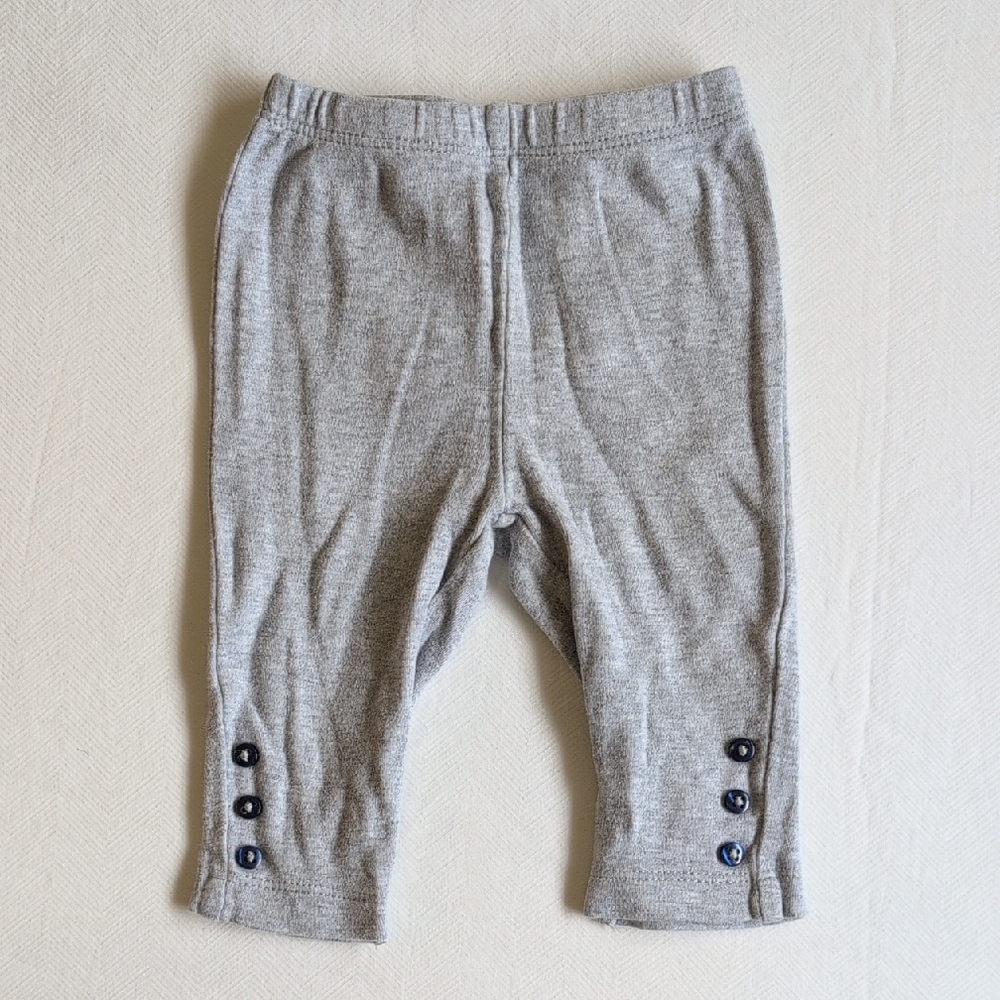 carter's button detailed gray cotton pants 3 months baby girl